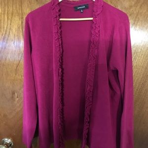 Jones Wear XL Hot Pink Ruffle Cardigan Acrylic